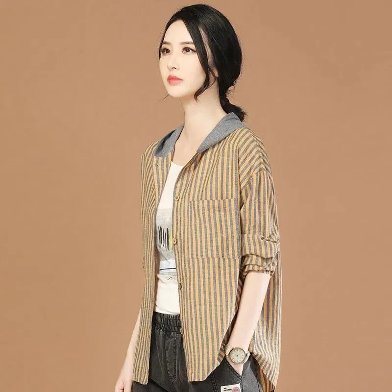 Fashion Hooded Coat Stripes Jackets 2023 Spring Summer New Shirt Baseball Uniform Outwear Thin Jacket Loose Pocket Coat Tops
Fashion Hooded Coat Stripes Jackets 2023 Spring Summer New Shirt Baseball Uniform Outwear Thin Jacket Loose Pocket Coat Tops