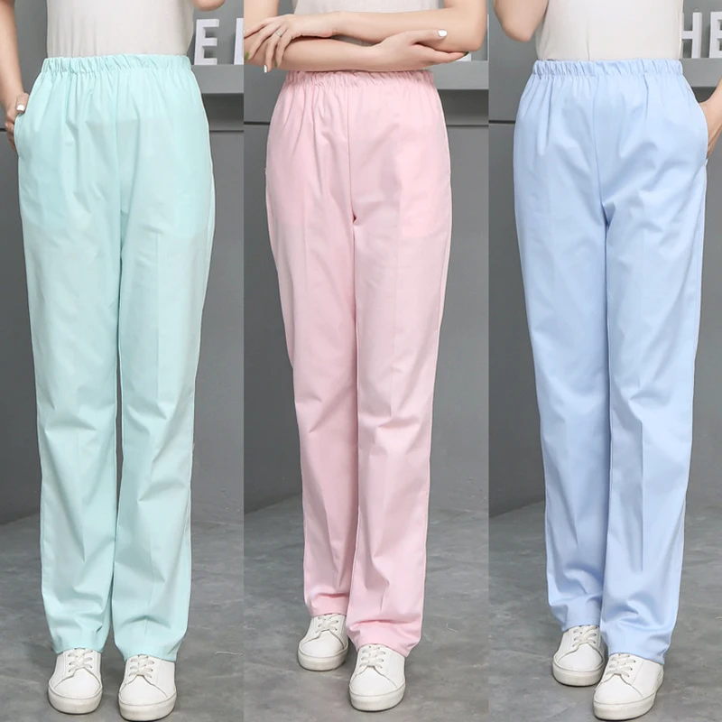 High Quality Solid Color Work Pants Women's Elastic Waist Doctor White Scrub Pants Spring Autumn Nurse Dental Care Uniform Pants
High Quality Solid Color Work Pants Women's Elastic Waist Doctor White Scrub Pants Spring Autumn Nurse Dental Care Uniform Pants
