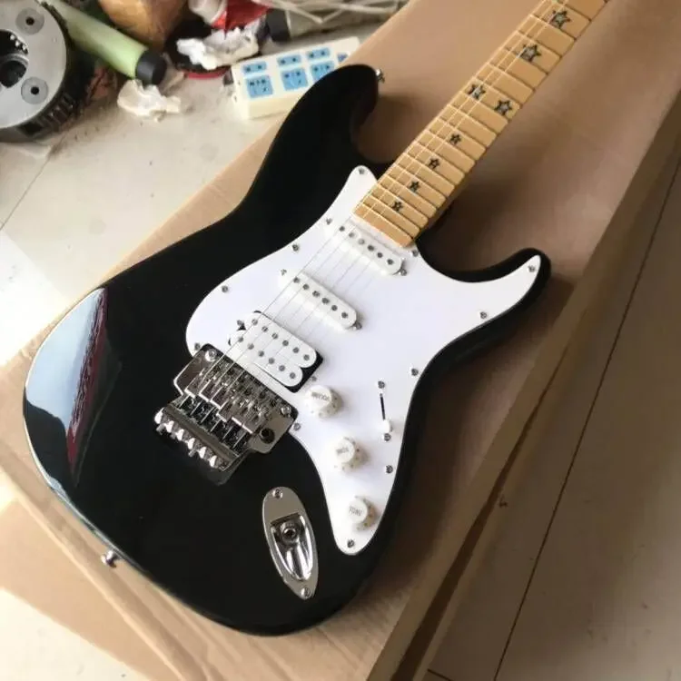 

Custom Richie Sambora Signature Black ST Electric Guitar Maple Neck & Fingerboard, Star Inlay,SSS Pickups,Locking Tremolo Bridge