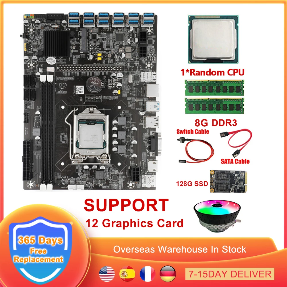 Набор материнской платы B75 для майнинга биткоинов Lga 1151 DDR3 MSATA 8 USB3.0 к PCI-E X16, графическая карта GPU 128G SSD, ЦП ETH
Набор материнской платы B75 для майнинга биткоинов Lga 1151 DDR3 MSATA 8 USB3.0 к PCI-E X16, графическая карта GPU 128G SSD, ЦП ETH