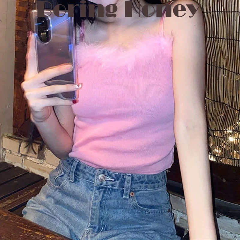 Boring Honey Summer Clothes For Women Fashion Short Base Shirt Slim Base Sling Vest The Furry Edge Pure Colour Top Women Clothes
Boring Honey Summer Clothes For Women Fashion Short Base Shirt Slim Base Sling Vest The Furry Edge Pure Colour Top Women Clothes