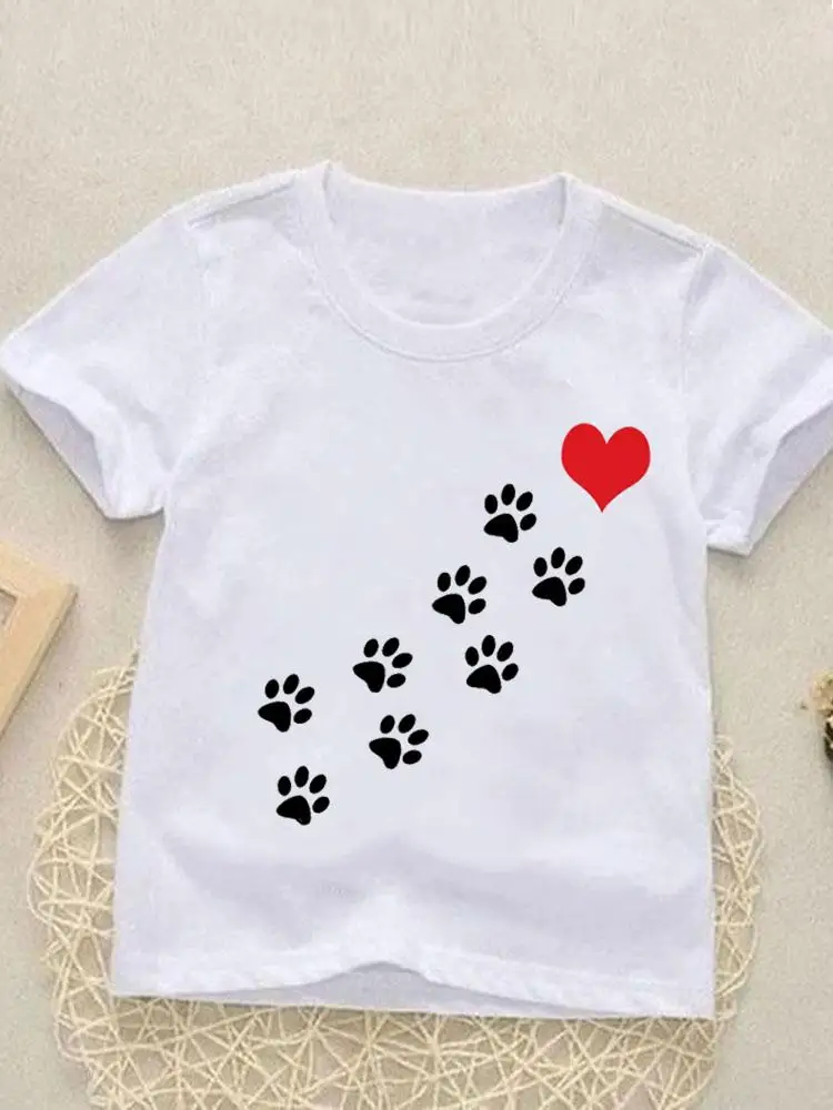 Short Sleeve Paw Love Style Cat Dog Printed Kids Tees Tops O-neck Girls Boys Children Clothes Summer Cartoon Outfits T-shirts
Short Sleeve Paw Love Style Cat Dog Printed Kids Tees Tops O-neck Girls Boys Children Clothes Summer Cartoon Outfits T-shirts