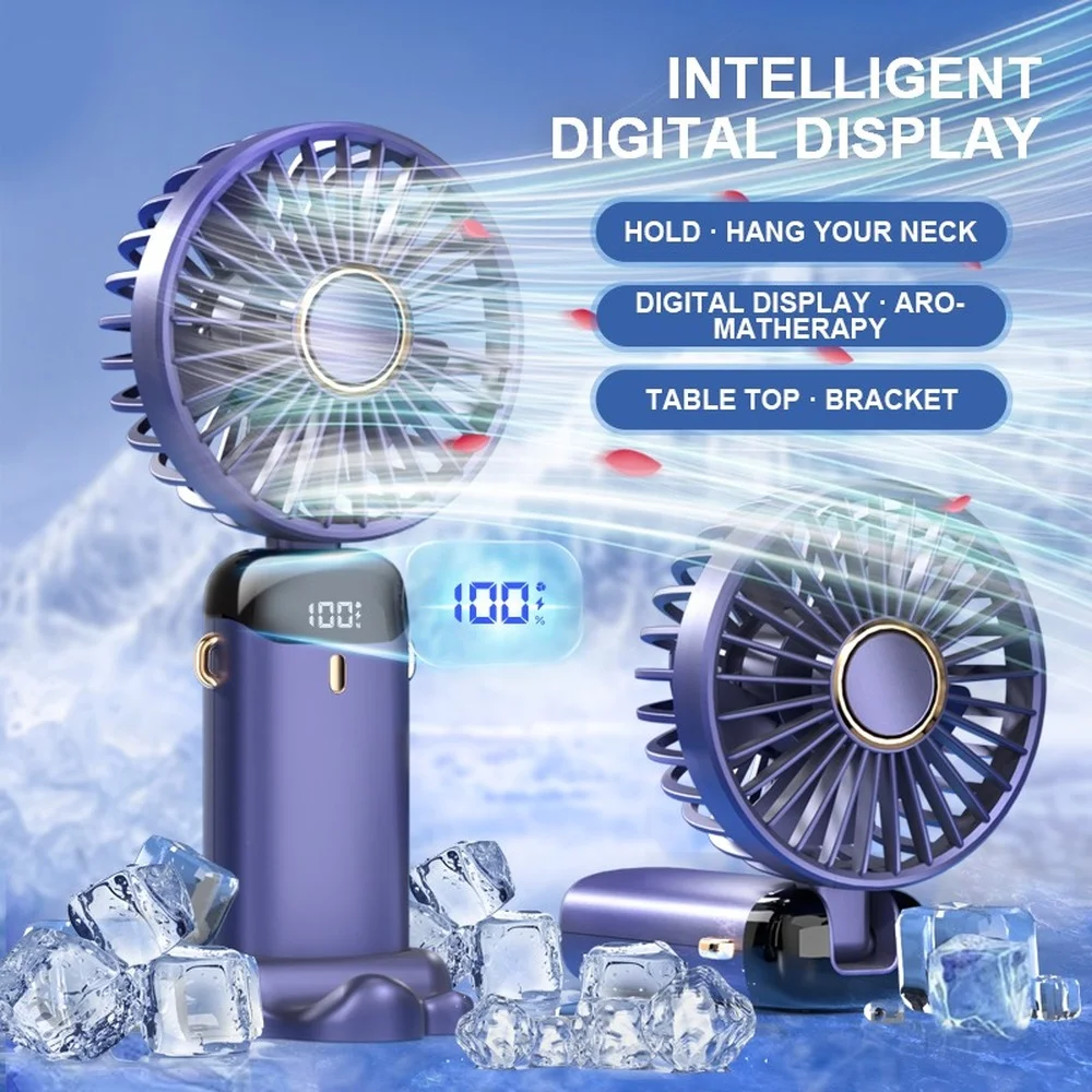 Handheld USB Fan Mini Portable Travel Mute Small Fans Multifunctional Digital Display Folding Aromatherapy Small Electric Fan
Handheld USB Fan Mini Portable Travel Mute Small Fans Multifunctional Digital Display Folding Aromatherapy Small Electric Fan