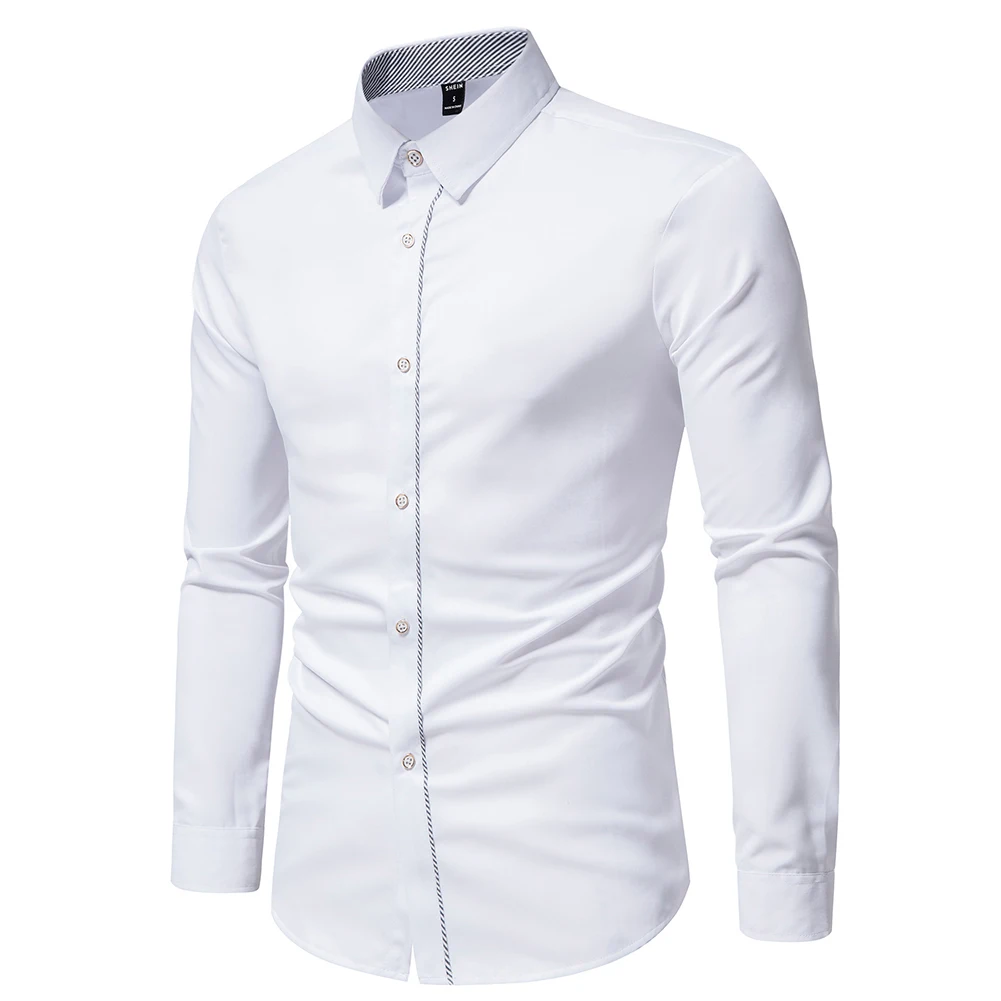 Fashionable Men's Lapel Shirt Long Sleeve Button Blouse Solid Color Top for Autumn Multiple Colors Available
Fashionable Men's Lapel Shirt Long Sleeve Button Blouse Solid Color Top for Autumn Multiple Colors Available
