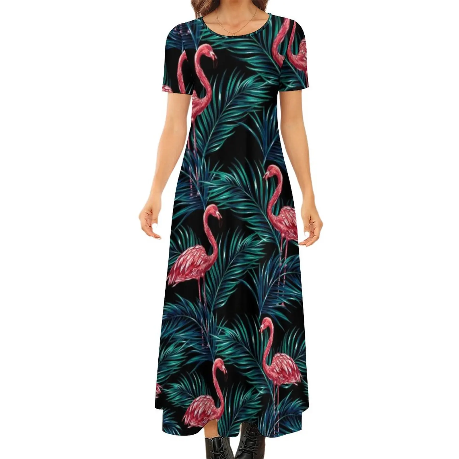 Tropical Flamingo Birds Dress Green Leaves Print Korean Fashion Bohemia Long Dresses Ladies Elegant Maxi Dress 5XL 6XL 7XL
Tropical Flamingo Birds Dress Green Leaves Print Korean Fashion Bohemia Long Dresses Ladies Elegant Maxi Dress 5XL 6XL 7XL