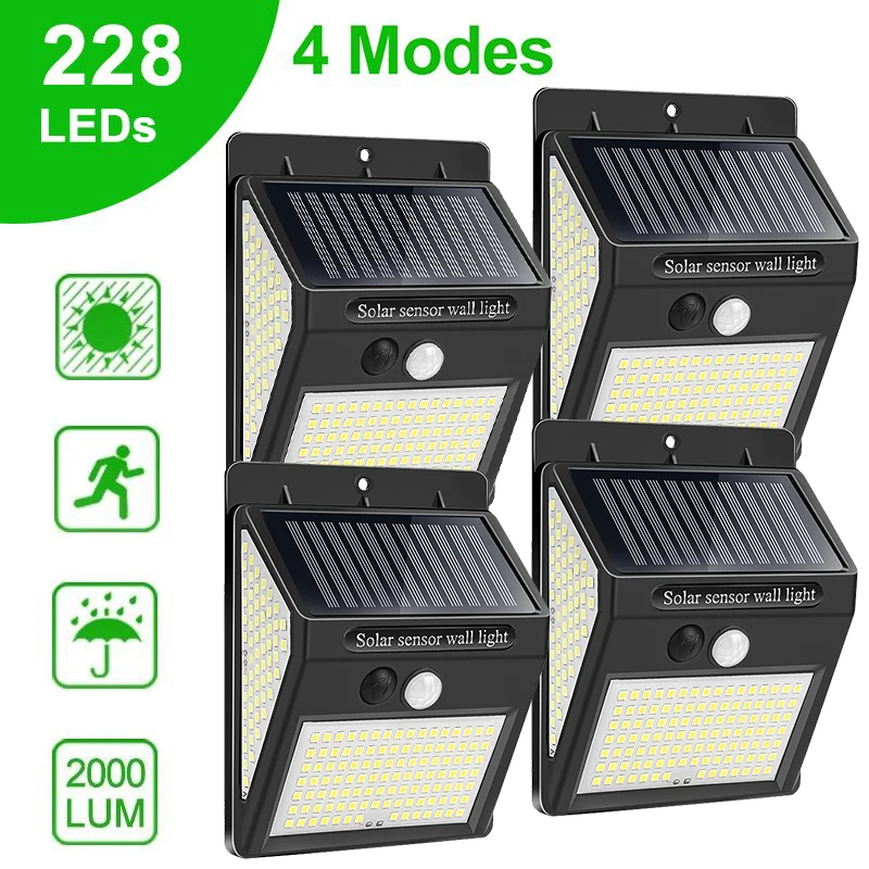 228 144 Solar LED Light Outdoor Solar Lights With Motion Sensor Solar Lamp LED Spotlight Sunlight For Garden Decoration Street
228 144 Solar LED Light Outdoor Solar Lights With Motion Sensor Solar Lamp LED Spotlight Sunlight For Garden Decoration Street