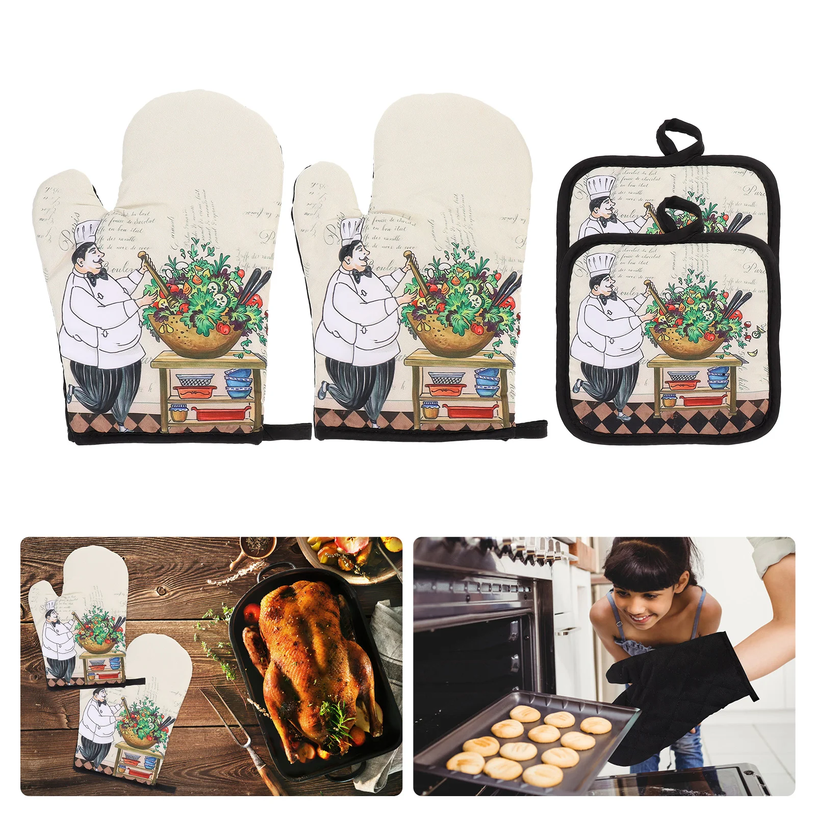 Insulated Mitts Kitchen Oven Glove Microwave Insulation Cotton Mitten Pot Table Mat Oven Glove Mat
Insulated Mitts Kitchen Oven Glove Microwave Insulation Cotton Mitten Pot Table Mat Oven Glove Mat
