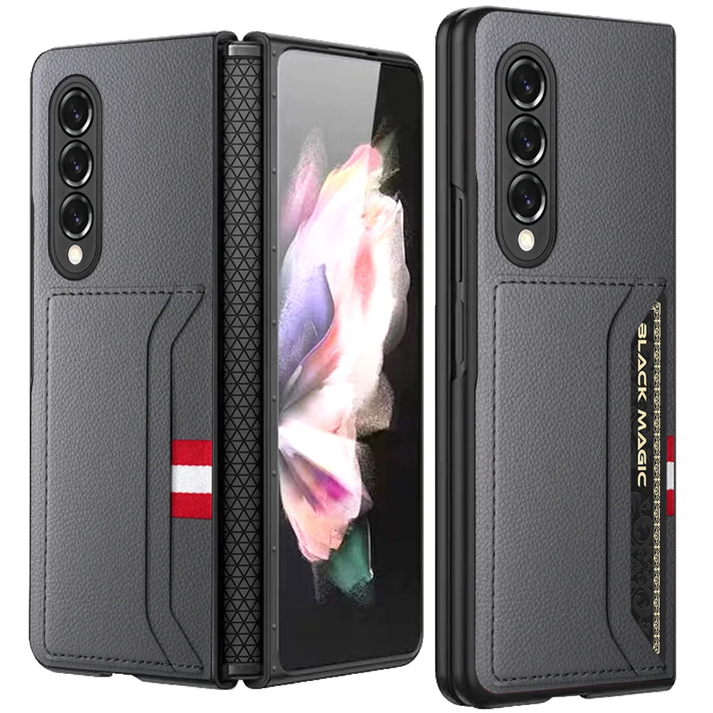Fashion Credit Card Slot Holder Hinge Case For Samsung Galaxy Z Fold3 Fold 3 Leather Anti-knock Cover pocket
Fashion Credit Card Slot Holder Hinge Case For Samsung Galaxy Z Fold3 Fold 3 Leather Anti-knock Cover pocket