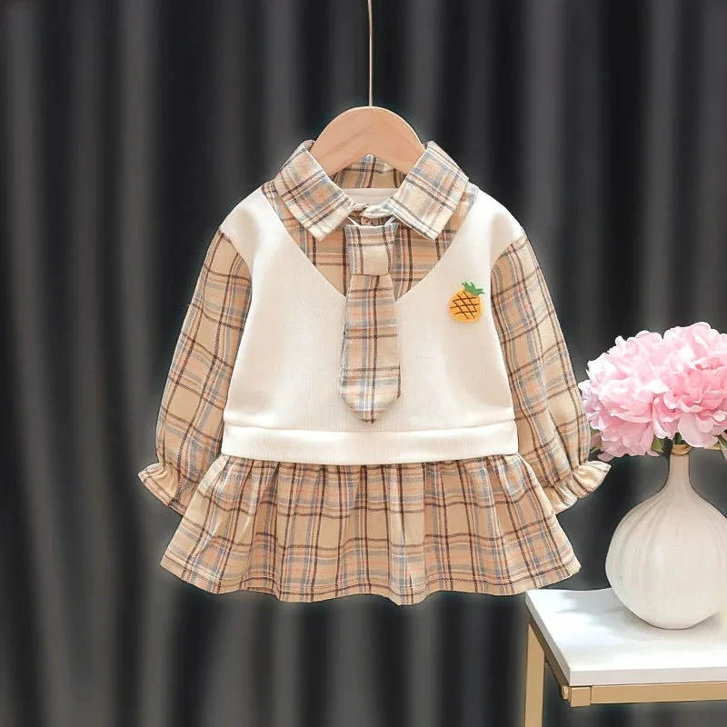 Infant Baby Dress Spring and Autumn New Girls Preppy Dress Children's Long-sleeved Plaid Dress Newborn Clothes
Infant Baby Dress Spring and Autumn New Girls Preppy Dress Children's Long-sleeved Plaid Dress Newborn Clothes