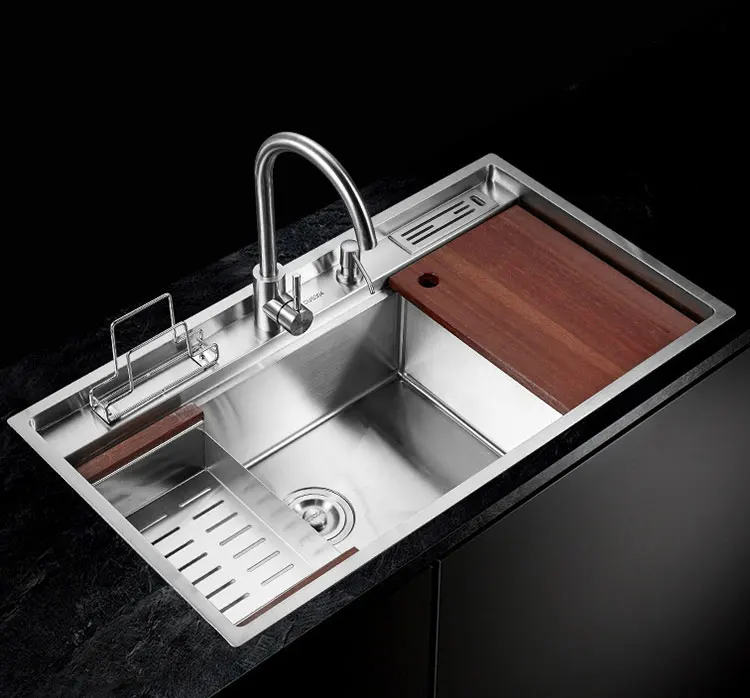 Modern drop-in handmade 304 stainless steel kitchen sinks single bowl
Modern drop-in handmade 304 stainless steel kitchen sinks single bowl