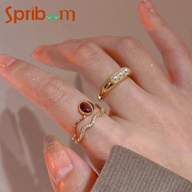 Double Layer Zircon Opal Women Ring French Retro Pearl Index Finger Rings for Girls Gold Color Elegant Jewelry Aesthetic Female
Double Layer Zircon Opal Women Ring French Retro Pearl Index Finger Rings for Girls Gold Color Elegant Jewelry Aesthetic Female