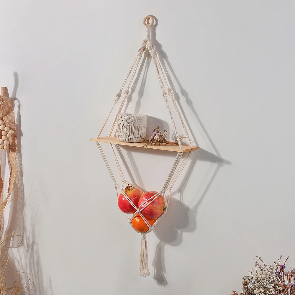 Macrame Hanging Wall Shelf Woven Rope Wood Boho Shelves Organizer for Kitchen Bathroom Home Decor Floating Indoor Plant Shelf
Macrame Hanging Wall Shelf Woven Rope Wood Boho Shelves Organizer for Kitchen Bathroom Home Decor Floating Indoor Plant Shelf