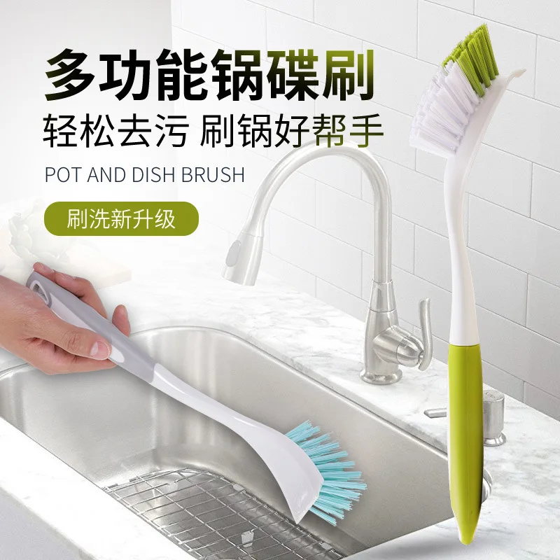 

Dish Brush with Handle, Kitchen Scrub Brushes for Cleaning, Dish Scrubber with Stiff Bristles for Sink, Pots, Pans