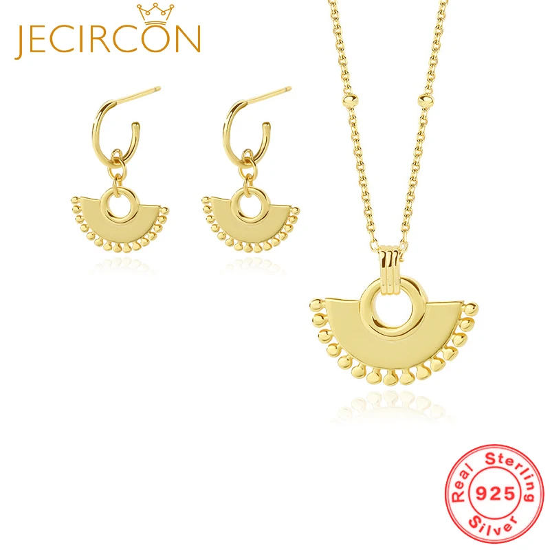 JECIRCON 925 Sterling Silver Simple Hollow Fan-shaped Stud Earrings Necklace Set for Women Light Luxury All-match Trendy Jewelry
JECIRCON 925 Sterling Silver Simple Hollow Fan-shaped Stud Earrings Necklace Set for Women Light Luxury All-match Trendy Jewelry