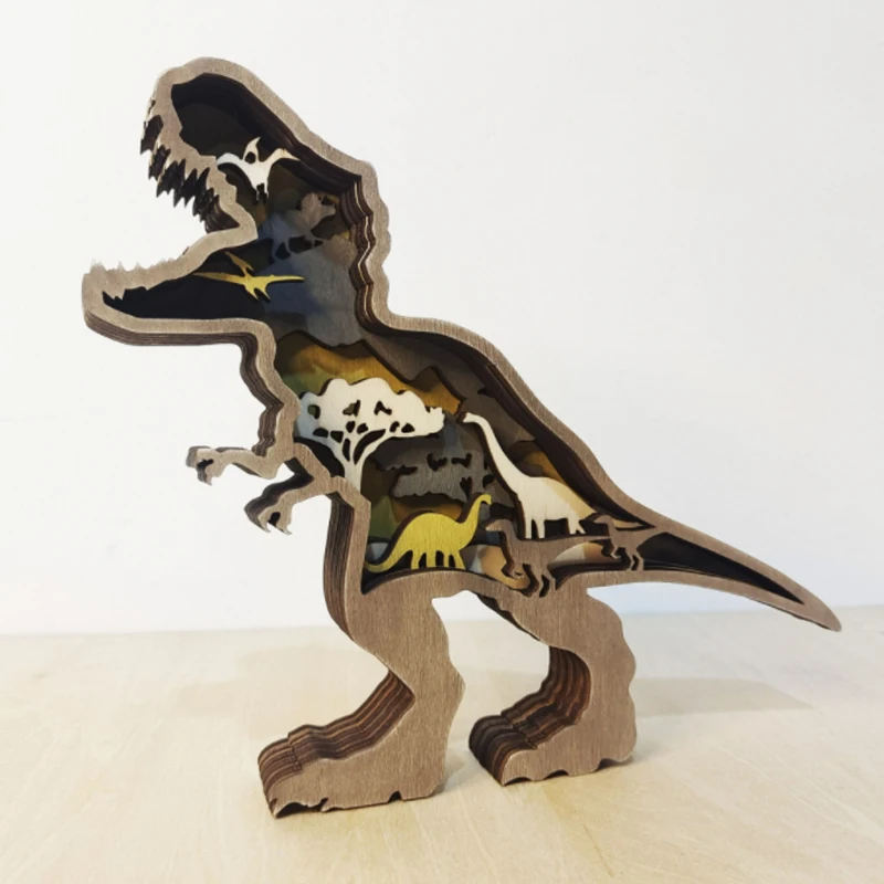 Wooden Carving Dinosaur Crafts New Creative Home Decoration Wooden Multi-Layer Hollow Ornaments Doll Figurines
Wooden Carving Dinosaur Crafts New Creative Home Decoration Wooden Multi-Layer Hollow Ornaments Doll Figurines