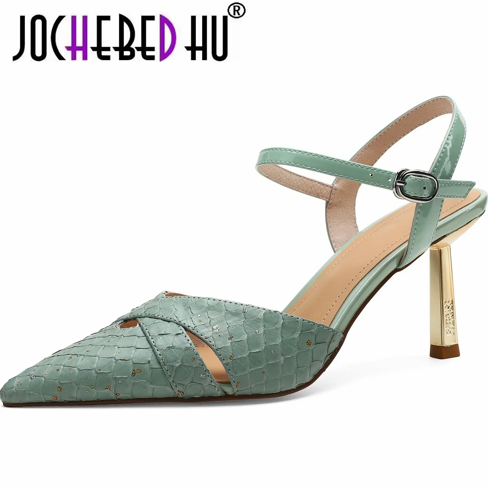 【JOCHEBED HU】Women Summer Genuine Leather New Pointed Toe Mid-heel Mesh Breathable Buckle Stiletto Heel Fashion High-heeled34-40
【JOCHEBED HU】Women Summer Genuine Leather New Pointed Toe Mid-heel Mesh Breathable Buckle Stiletto Heel Fashion High-heeled34-40