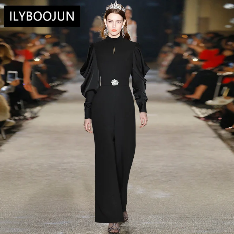 2022 Elegant High Quality Luxury Designer Jumpsuits Women Stand Neck Ruffles Long Sleeve Belted Office Lady Black Pants Rompers
2022 Elegant High Quality Luxury Designer Jumpsuits Women Stand Neck Ruffles Long Sleeve Belted Office Lady Black Pants Rompers