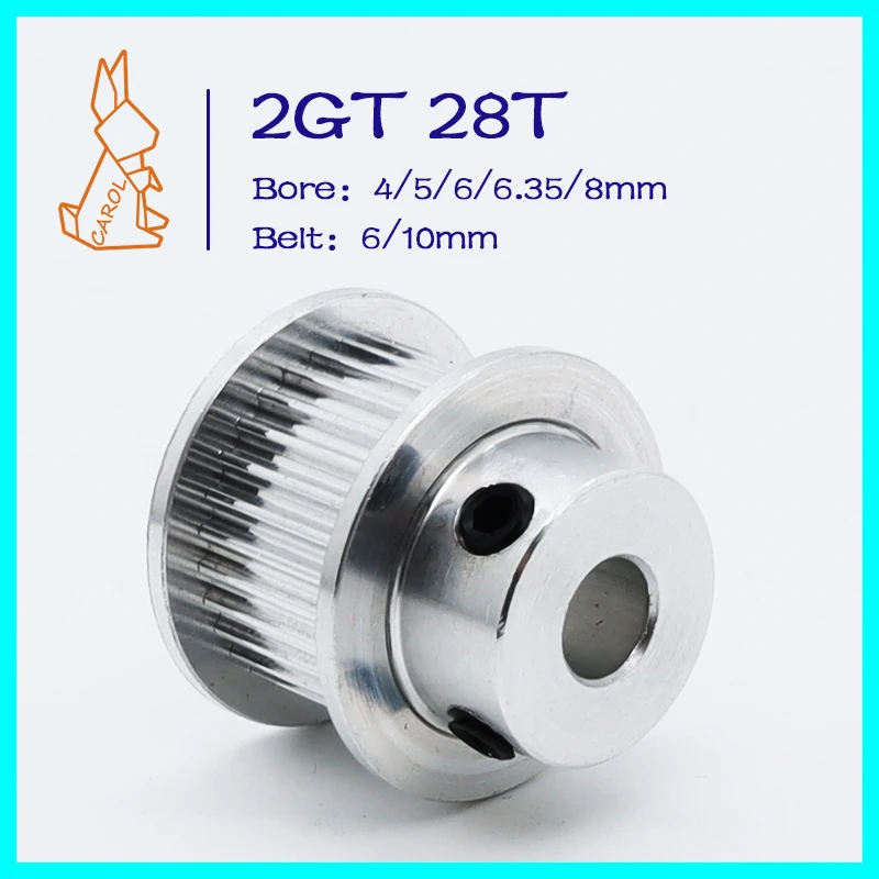 28Teeth GT2 Timing Pulley Bore 4/5/6/6.35/8mm 2M Tooth Belt Width 6/10mm 3D Printer Parts Synchronous Wheels 28T 2GT Belt Pulley
28Teeth GT2 Timing Pulley Bore 4/5/6/6.35/8mm 2M Tooth Belt Width 6/10mm 3D Printer Parts Synchronous Wheels 28T 2GT Belt Pulley