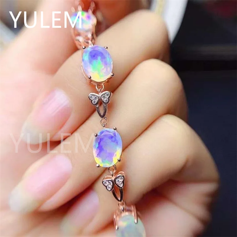YULEM Real Facet Opal Charm Bracelet 8*10MM Natural Colored Stone High Jewelry for Women Anniversary Real 925 Sterling Silver
YULEM Real Facet Opal Charm Bracelet 8*10MM Natural Colored Stone High Jewelry for Women Anniversary Real 925 Sterling Silver
