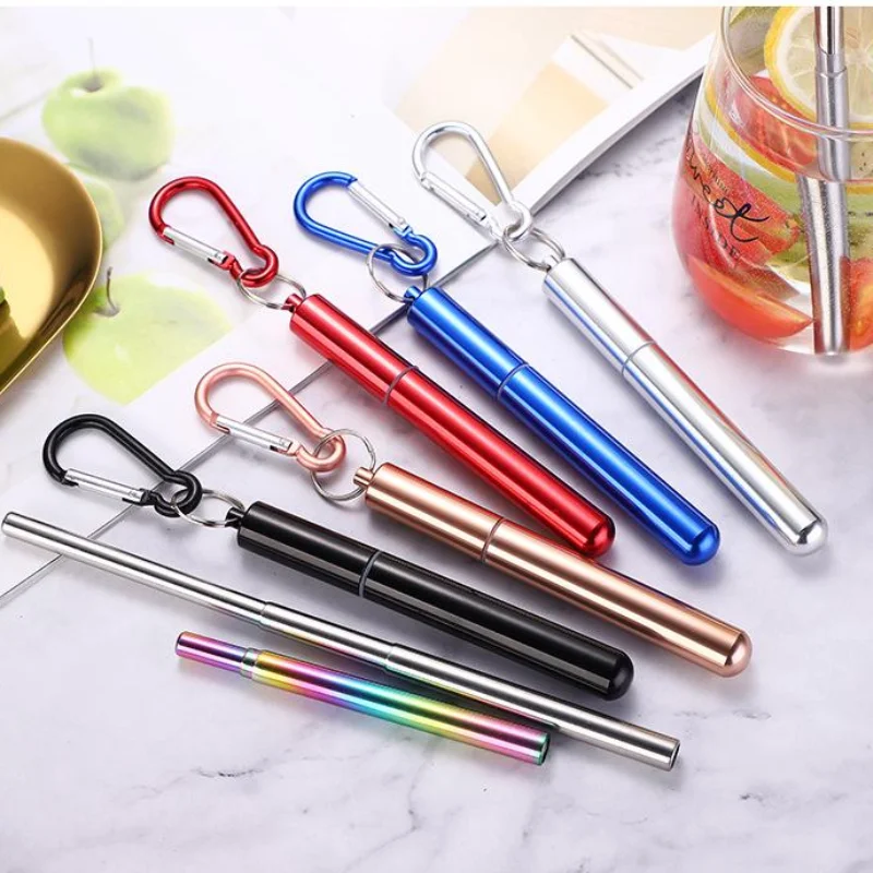 Portable Stainless Steel Silicone Telescopic Drinking Straw Camping Travel Straw Reusable Straw With 1 Brush And Carry Case
Portable Stainless Steel Silicone Telescopic Drinking Straw Camping Travel Straw Reusable Straw With 1 Brush And Carry Case
