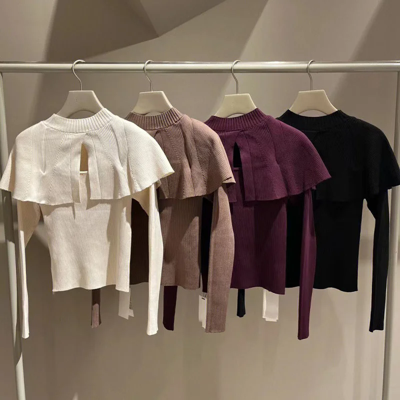 Kuzuwata Lapel Ruffled Shawl Patchwork Long Sleeve Slim Pull Femme 2022 Autumn Winter 2 Ways Sweaters JAPAN Sweet Simple Jumpers
Kuzuwata Lapel Ruffled Shawl Patchwork Long Sleeve Slim Pull Femme 2022 Autumn Winter 2 Ways Sweaters JAPAN Sweet Simple Jumpers