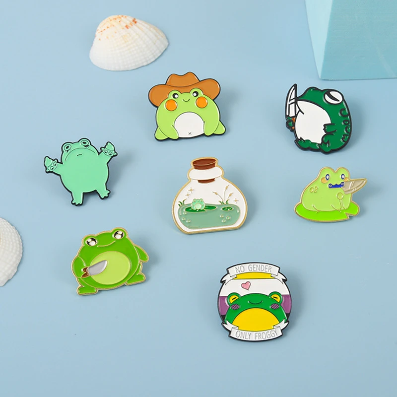 Frog Shape Brooches Cute Animal Series Metal Enamel Pins Fun Fashion Cowboy Hat Frog Brooch Exquisite Little Backpack Badge
Frog Shape Brooches Cute Animal Series Metal Enamel Pins Fun Fashion Cowboy Hat Frog Brooch Exquisite Little Backpack Badge