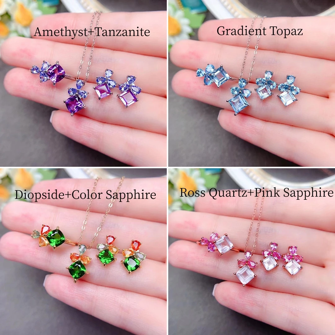 Женский комплект из аметиста и розового кварца FS, комплект из серебра 925 пробы с натуральным драгоценным камнем, ювелирные украшения для сва...
Женский комплект из аметиста и розового кварца FS, комплект из серебра 925 пробы с натуральным драгоценным камнем, ювелирные украшения для сва...