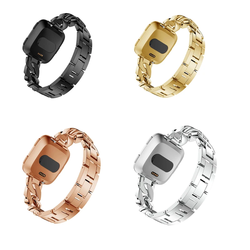 Металлический ремешок для умных часов с бриллиантами Fitbit Sense Versa 3 элегантный