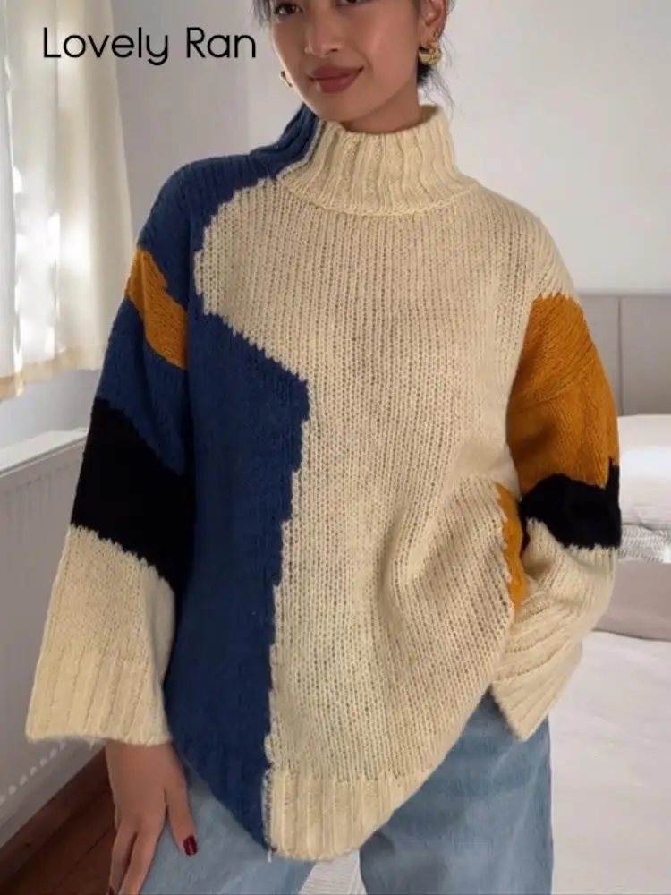 Half High Neck Sweater Loose New Autumn Winter Fashion Trend Contrast Knit Top Versatile Temperament Loose Style Knitwear
Half High Neck Sweater Loose New Autumn Winter Fashion Trend Contrast Knit Top Versatile Temperament Loose Style Knitwear