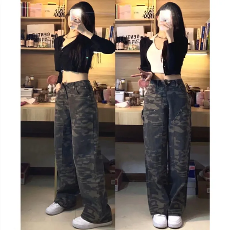 Camouflage Jeans Loose Wide Leg Mom Jeans Y2k Denim Trousers Women High waist Slim Fit Loose Straight Wide Leg Pants
Camouflage Jeans Loose Wide Leg Mom Jeans Y2k Denim Trousers Women High waist Slim Fit Loose Straight Wide Leg Pants