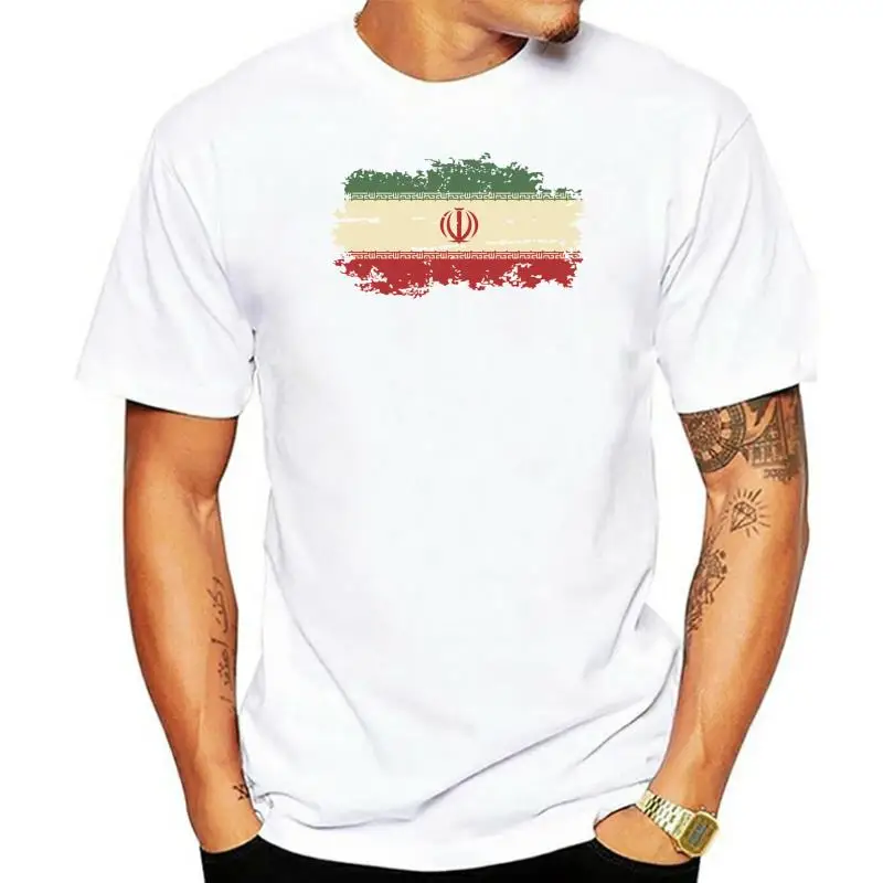 

New Summer Iran National Flag T shirts For Men Fashion 100% Cotton Nostalgic Iran Flag T-shirt For Men Clothing