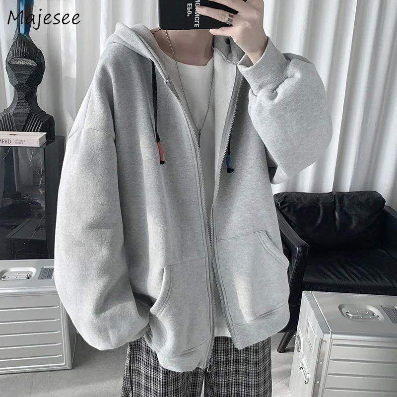 Hoodies for Men Plus Velvet Autumn Winter Fleece Oversize Loose Outwear Casual Simple Ins Pockets Zip-up Fashion Harajuku Solid
Hoodies for Men Plus Velvet Autumn Winter Fleece Oversize Loose Outwear Casual Simple Ins Pockets Zip-up Fashion Harajuku Solid