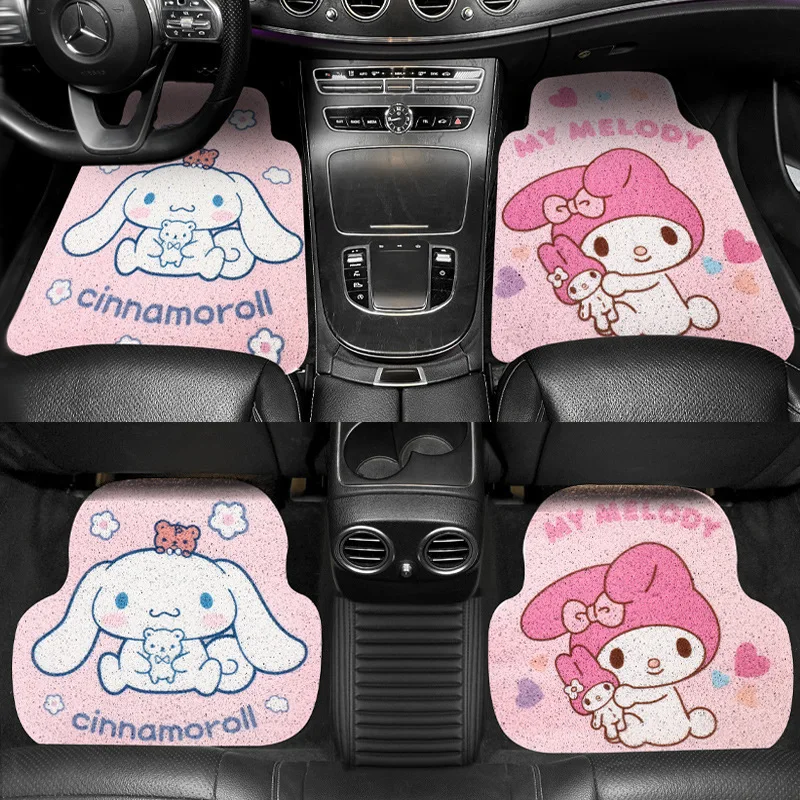 Sanrio Mymelody Kuromi Cinnamoroll Kawaii автомобильный напольный коврик ПВХ интерьер анти-грязный