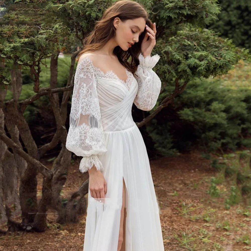 Богемные кружевные шифоновые Свадебные платья с длинным рукавом, Пляжное Платье Бохо С V-образным вырезом и открытыми плечами, свадебное пл...
Богемные кружевные шифоновые Свадебные платья с длинным рукавом, Пляжное Платье Бохо С V-образным вырезом и открытыми плечами, свадебное пл...
