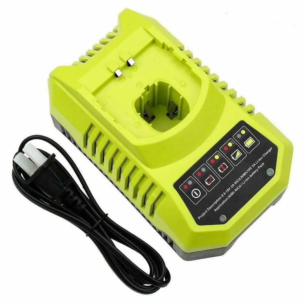 Зарядное устройство P117 для NiMH-аккумуляторов RYOBI P108, один высокой емкости, 9,6 в, 18 в, li-ion, NiCd, защита от перегрева и перезарядки
Зарядное устройство P117 для NiMH-аккумуляторов RYOBI P108, один высокой емкости, 9,6 в, 18 в, li-ion, NiCd, защита от перегрева и перезарядки