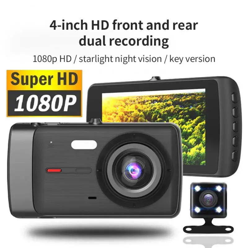 Car 4-inch Driving Recorder Dual Camera FullHD 1080P Night Vision DVR Reversing Image Loop Recording Parking Monitor Car DVR
Car 4-inch Driving Recorder Dual Camera FullHD 1080P Night Vision DVR Reversing Image Loop Recording Parking Monitor Car DVR