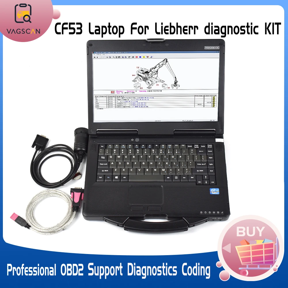 For Liebherr Sculi Diagnosis kit with CF53 CF-53 Laptop Excavator ton crane Software and diagnostic cable
For Liebherr Sculi Diagnosis kit with CF53 CF-53 Laptop Excavator ton crane Software and diagnostic cable
