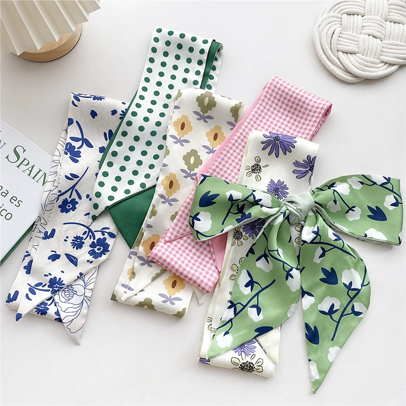 2022 Small Silk Scarf For Women Korean Fashion Narrow Neckerchief Tie Hair Band Dot Floral Print Head Scarf Headband For Ladies
2022 Small Silk Scarf For Women Korean Fashion Narrow Neckerchief Tie Hair Band Dot Floral Print Head Scarf Headband For Ladies
