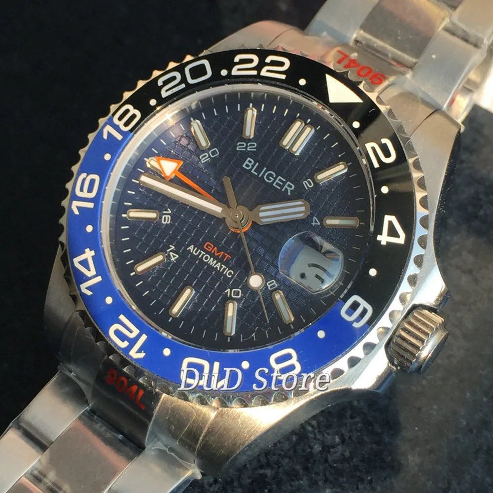 BLIGER New 43mm GMT Men's Mechanical Watches Waterproof Top Brand Sapphire Glass Stainless Steel Blue Black dial Men's Watch
BLIGER New 43mm GMT Men's Mechanical Watches Waterproof Top Brand Sapphire Glass Stainless Steel Blue Black dial Men's Watch