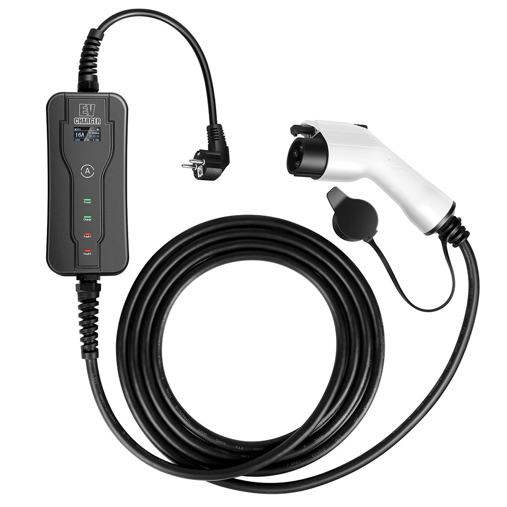 Зарядное устройство GKFLY для электромобилей, 16 А, макс. Регулируемый разъем 
Зарядное устройство GKFLY для электромобилей, 16 А, макс. Регулируемый разъем