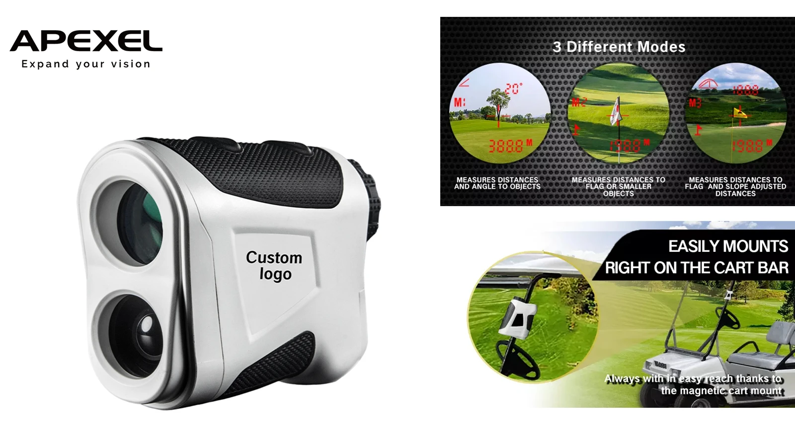 Golf Rangefinder, 650 Yards Laser Range Finder with Slope, Flag Lock and Pulse Vibration, Continuous Scan for Golfers 
Golf Rangefinder, 650 Yards Laser Range Finder with Slope, Flag Lock and Pulse Vibration, Continuous Scan for Golfers