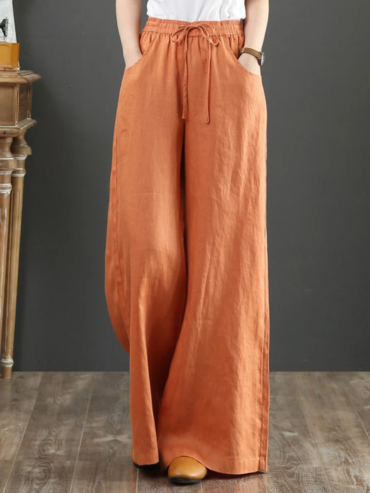 New Linen Wide-leg Pants Women's LOOSE Oversize Elastic Waist Woman Pants Streetwear Women Drawstring Fashion Sweatpants Pants
New Linen Wide-leg Pants Women's LOOSE Oversize Elastic Waist Woman Pants Streetwear Women Drawstring Fashion Sweatpants Pants
