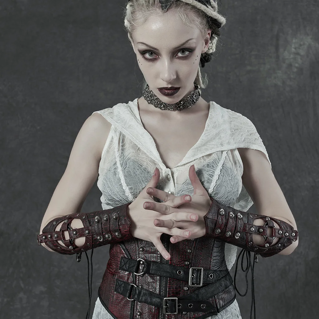 PUNKRAVE Women's Gloves Steampunk Hollow Gloves Punk Retro Metal Gear Decorated Fingerless Gloves
PUNKRAVE Women's Gloves Steampunk Hollow Gloves Punk Retro Metal Gear Decorated Fingerless Gloves