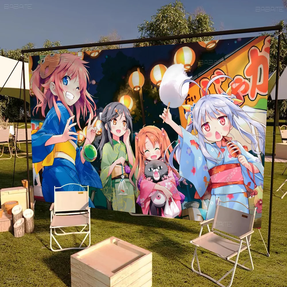 Non Biyori Cartoon Flag Art Science Fiction Room Home Decor Wall Hanging Banner