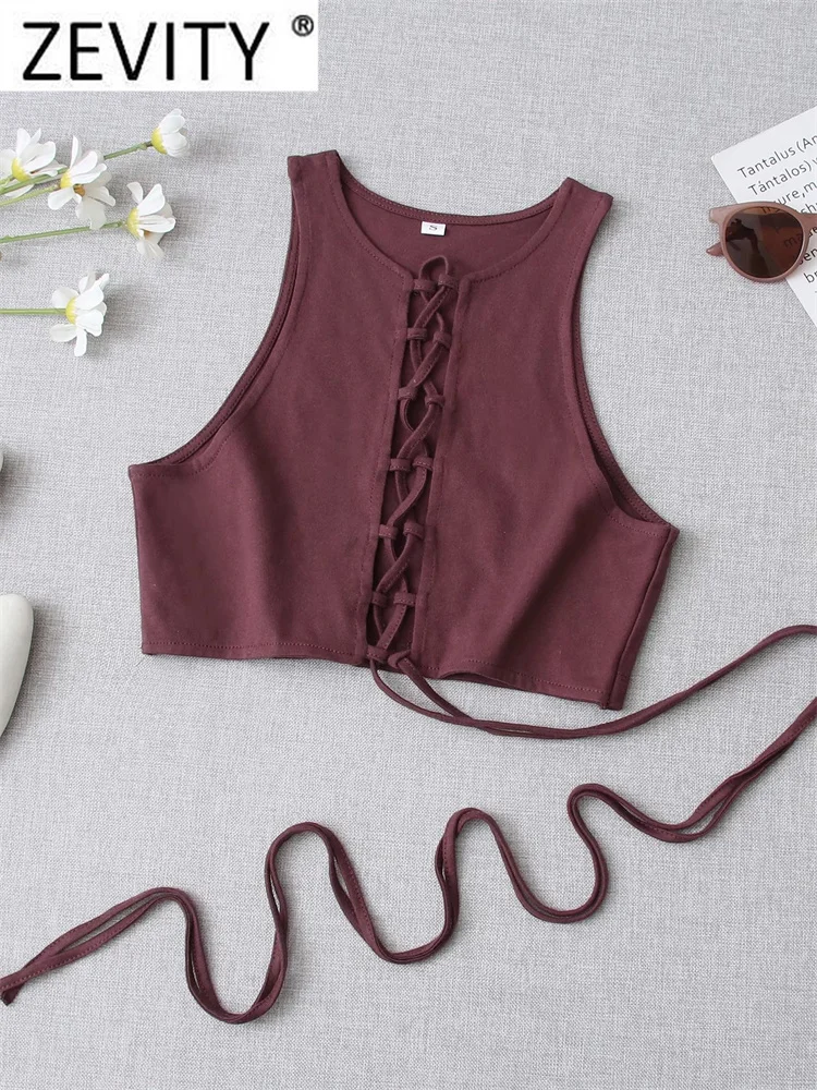 Zevity Euro Women Chic Hollow Out Bandage Design Knitting Short Blouse High Street Ladies Summer Sleeveless Vest Crop Tops LS649
Zevity Euro Women Chic Hollow Out Bandage Design Knitting Short Blouse High Street Ladies Summer Sleeveless Vest Crop Tops LS649