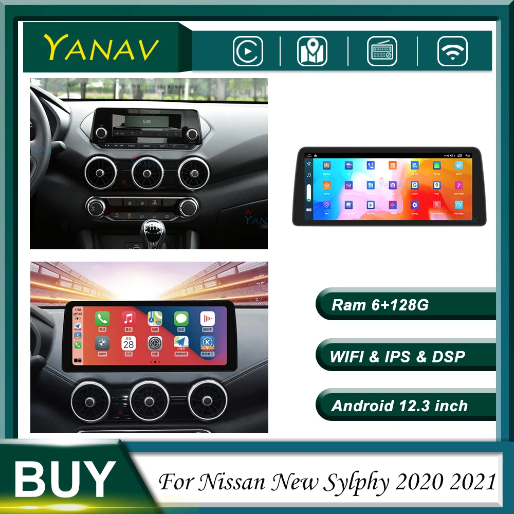 128G Car Radio Android Built in Carplay For Nissan New Sylphy 2020 2021 GPS Navigation Stereo Receiver Multimedia MP3 DVD Player
128G Car Radio Android Built in Carplay For Nissan New Sylphy 2020 2021 GPS Navigation Stereo Receiver Multimedia MP3 DVD Player