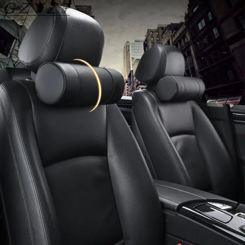 Genuine Leather Memory Foam Car Neck Pillow Black Auto Cervical Round Roll Office Chair Bolster Headrest Supports Cushion Pad
Genuine Leather Memory Foam Car Neck Pillow Black Auto Cervical Round Roll Office Chair Bolster Headrest Supports Cushion Pad