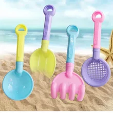 4Pcs Set Toddler Kids Beach Toy Shovel Baby Digging Sand Snow Shovel Sand Bath Water Tool Sand Mesh Sieve Children Gifts