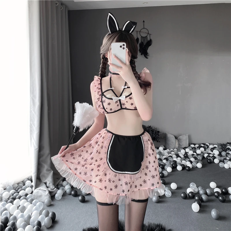 Heverisa Floral Sling Lingerie Bunny Maid Uniform Sweet Temptation Women Sexy Cute Female Erotic Cosplay Costume 2575
Heverisa Floral Sling Lingerie Bunny Maid Uniform Sweet Temptation Women Sexy Cute Female Erotic Cosplay Costume 2575