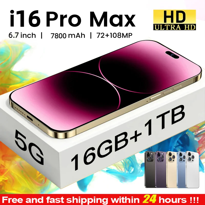 I16 Pro Max Fingerprint Unlocking Smartphone 6.7-inch Full Screen Face Recognition 4G/5G Phone 7800mAh Global Edition 2023 Phone 
I16 Pro Max Fingerprint Unlocking Smartphone 6.7-inch Full Screen Face Recognition 4G/5G Phone 7800mAh Global Edition 2023 Phone